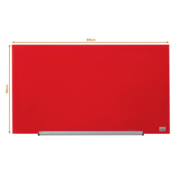 Szklana tablica Nobo Impression Pro 680x380mm, czerwona