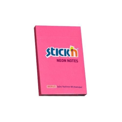 Bloczek STICK"N 76x51mm ciemnoróżowy neon 100k 21161 STICK"N