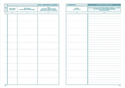H-91-3 Rejestr mycia i dezynfekcji komory ładunkowej MICHALCZYK
