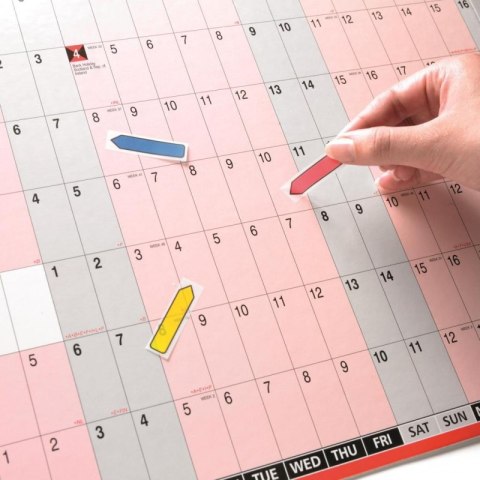 Zakładki indeksujące POST-IT (684-ARR4), PP, 12x43mm, strzałka, 4x24 kart., mix kolorów neonowy