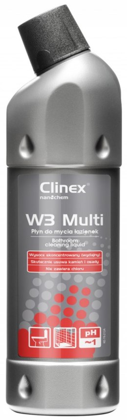 Koncentrat-CLINEX do mycia sanitar.i łazienek W3 MULTI, 1L