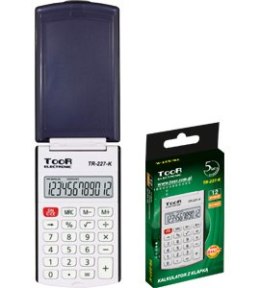 Kalkulator TOOR TR-227, 12 pozycyjny, kieszonkowy z klapką 120-1857
