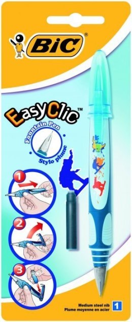 Pióro wieczne BIC Easy Clic Decor dla chłopców niebieski Blister 1szt, 8794095