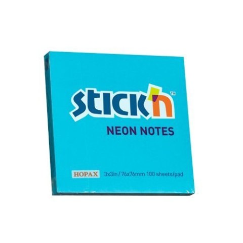 Bloczek STICKN 76x76mm niebieski neonowy 100k 21209 STICKN