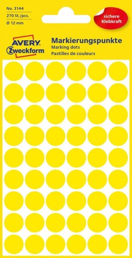 Kółka do zaznaczania żółte 3144 Q12 5ark. Avery Zweckform