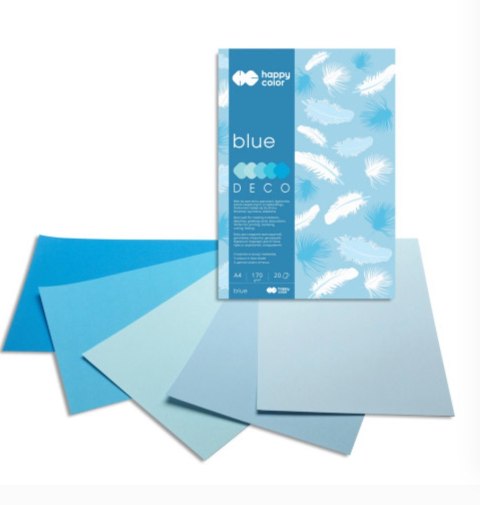 Blok DECO BLUE HAPPY COLOR A4 20ark.170g 5 ko lorów HA 3717 2030-032