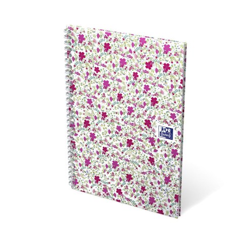 Kołonotatnik B5 60 kartek, kratka / tagi, FLORAL, OXFORD, 400094955