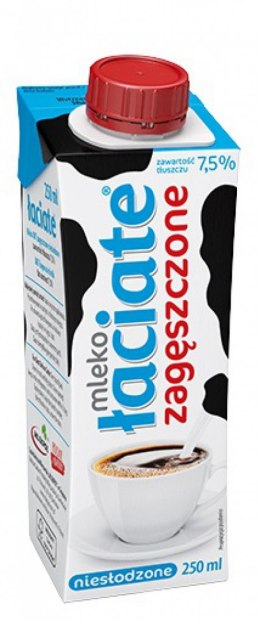 Mleko ŁACIATE UHT 7,5% zagęszczone niesłodzone 250 ml