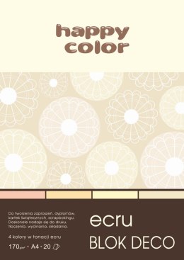 Blok z papierem barwionym DECO ECRU A4/170g 4kol 20k HA 3717 2030-092
