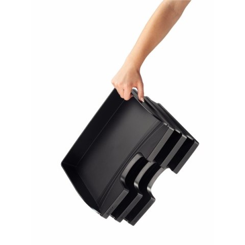 Półka na dokumenty otwarta od dłuższego boku, czarny Leitz , 52180095