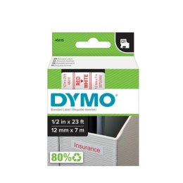 Taśma DYMO D1 - 12 mm x 7 m, czerwony / biały S0720550 do drukarek etykiet