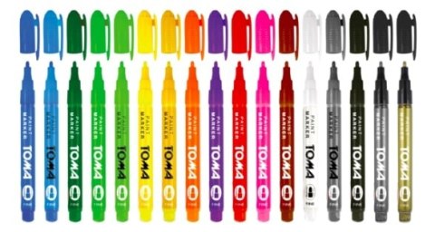 Marker olejowy,cienka fibrowa końcówka 1,5mm, pomarańczowy TO-441 Toma