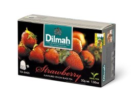 Herbata DILMAH AROMAT TRUSKAWKA 20t*1,5g czarna