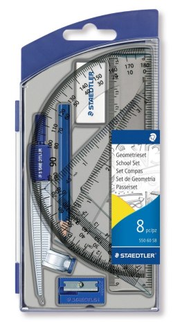 Zestaw geometryczny cyrkiel,ołówek, ekierki S 550 60 S8 STAEDTLER