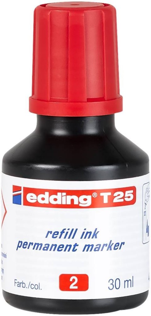 Tusz do mark.perm.30ml czerwony T25/002 EDING