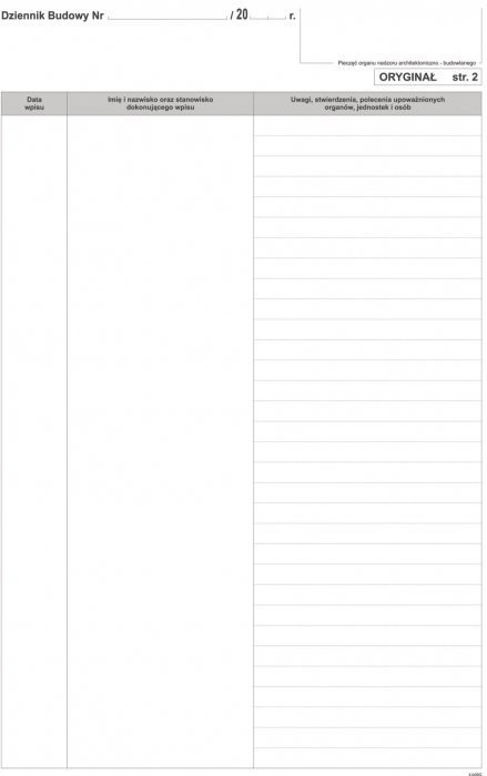 603-1 Dziennik budowy MICHALCZYK&PROKOP A4 album 20 stron
