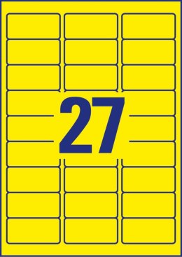 Etykiety żółte neonowe L6004-25 63,5x29,6 25 ark Usuwalne, Avery Zweckform