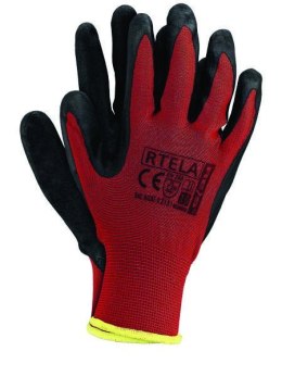 Rękawice powlekane czerwono-czarne rozmiar 11 RTELA