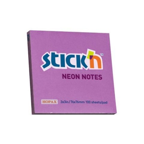 Bloczek STICK"N 76x76mm fioletowy neonowy 100k 21210 STICK"N