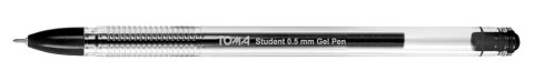 Długopis żelowy STUDENT, końcówka fine 0,7mm, czarny TO-071 Toma