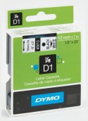 Taśma DYMO D1 - 12 mm x 7 m, czarny / biały S0720530 do drukarek etykiet