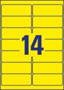 Etykiety żółte neon L7263Y-25 99,1 x 38,1 25ark. Usuwalne, Avery Zweckform