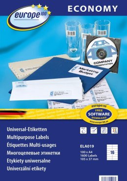Etykiety uniwersalne ELA019 105 x 37 100 ark. Economy Europe100 by Avery Zweckform