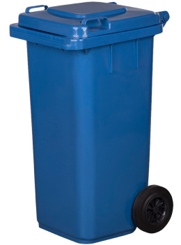Pojemnik na odpady, kosz niebieski, odpady papier