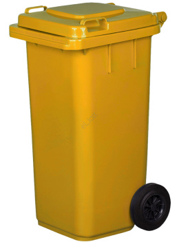 Pojemnik na odpady 120L, kosz na śmieci żółty, do segregacji plastiku