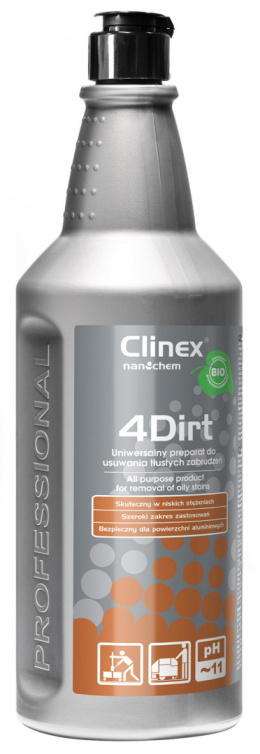 Preparat CLINEX 4Dirt 1L, do usuwania tłustych zabrudzeń