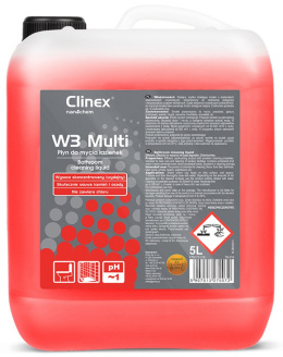 Preparat CLINEX W3 Multi 5L, do mycia sanitariatów i łazienek, skoncentrowany