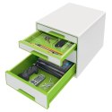 Pojemnik z 4 szufladami Leitz WOW, biały / zielony 52132054