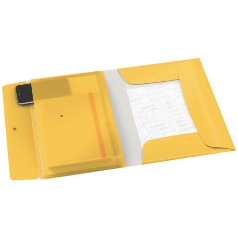 Teczka z gumką i kieszonką Leitz Cosy, PP, żółta 46190019
