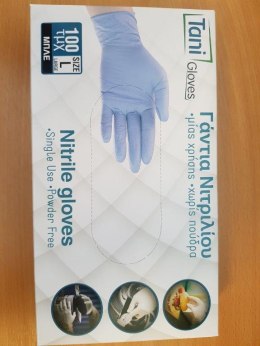Rękawice nitrylowe niebieskie L (100) TANI