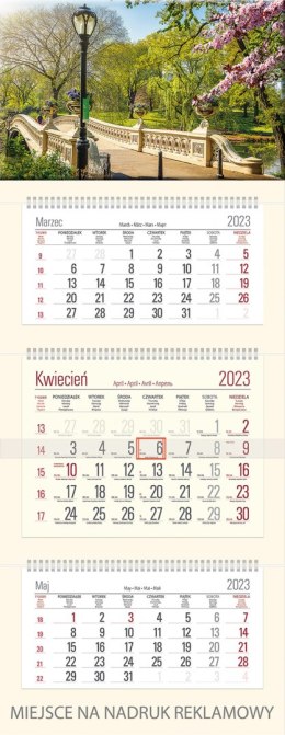 Kalendarz Trójdzielny z główką (T03) PARK - krem 2023