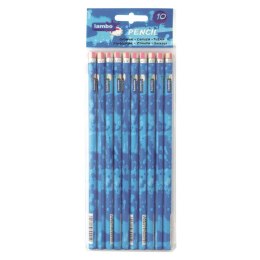 Ołówek LAMBO SCHOOL FANTAZYJNY (10szt) z kol.gumką L230W10