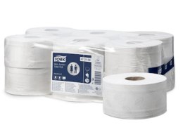 Papier toaletowy Tork PREMIUM mini jumbo, 2 warstwy, kolor biały, makulatura, 180m, (12) system T2 advanced 472102
