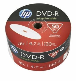 Płyta HP DVD-R 4.7GB 16x (50szt) SPINDEL, bulk WHITE INKJET PRINTABLE DME00070WIP