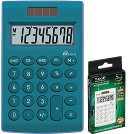 Kalkulator TOOR TR-252-B NIEBIESKI, 8 pozycyjny, podwójne zasilanie 120-1771