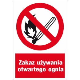 Tabliczka Zakaz używania otwartego ognia ZZ-11P-1