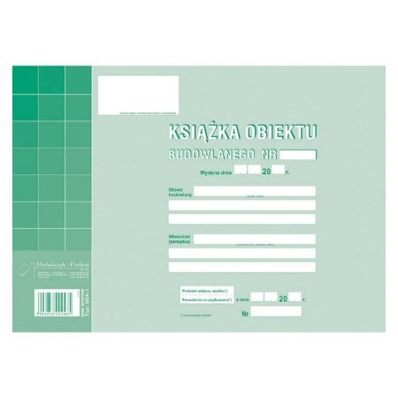 604-1N Książka obiektu budowlanego, A4 zeszyt, MICHALCZYK&PROKOP