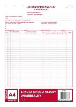 Arkusz spisu z natury A4, 48 kartek wielokopia 10-341-1 DOTTS