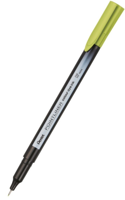 Cienkopis pointliner colour, limonkowy z tuszem na bazie wody, S40-K2 PENTEL