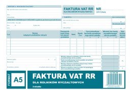 Faktura VAT RR A5, 80 kartek (1+1) 10-185-3N DOTTS