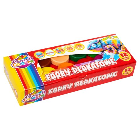 Farby plakatowe 12 kolorów 20ml, 00485 OTOCKI