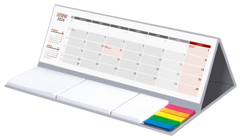 Kalendarz z notesem MAXI miesięczny KB062B szary 2026 WOKÓŁ NAS