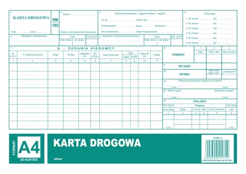 Karta drogowa A4, 80 kartek offset, 10-801-1 DOTTS