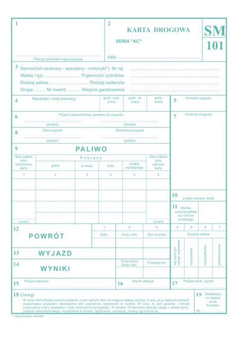 Karta drogowa A5, 80 kartek numerowane offset, 10-802-3N DOTTS