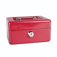 Kasetka na pieniądze czerwona DONAU mała 152x115x80mm 5231001PL-04