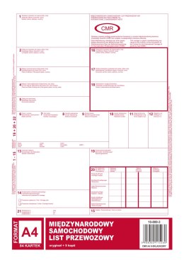 Międynarodowy list przewozowy CMR A4, 84 kartki (1+5) 10-800-3 DOTTS